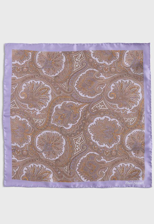 Paul Stuart Printed Silk Paisley Pocket Square