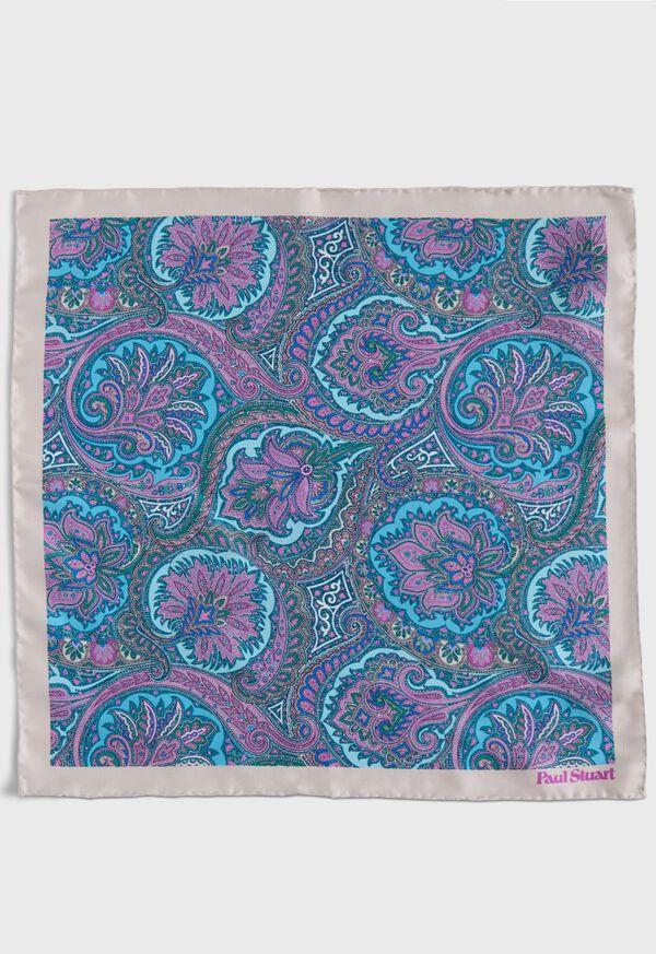 Paul Stuart Printed Silk Paisley Pocket Square
