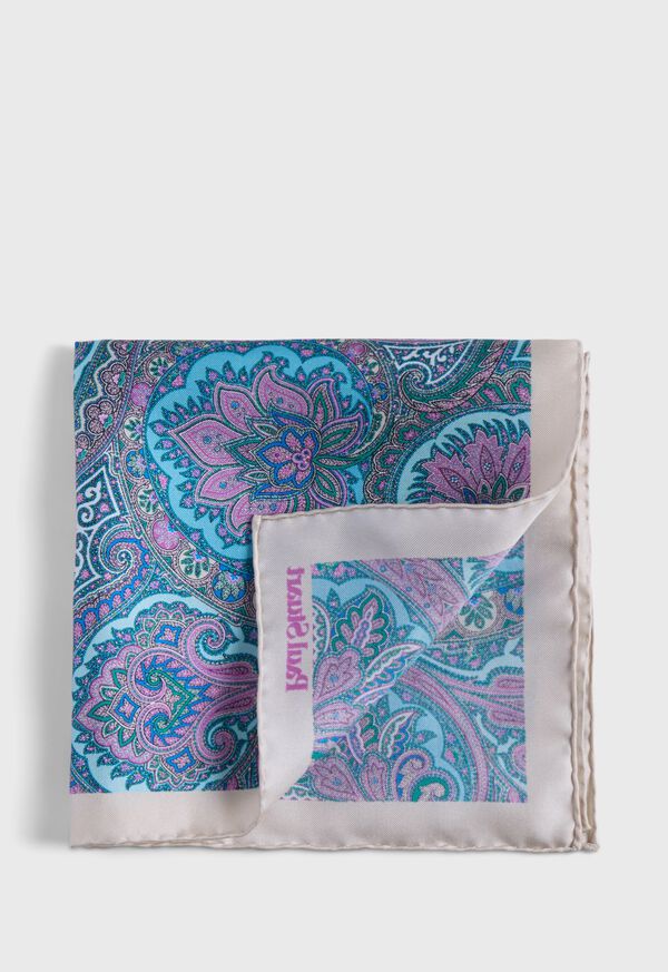 paul stuart Printed Silk Paisley Pocket Square