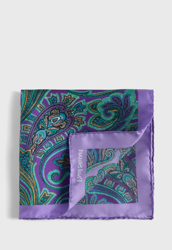 paul stuart Printed Silk Paisley Pocket Square