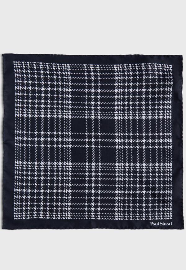 Paul Stuart Printed Silk Plaid Pocket Square