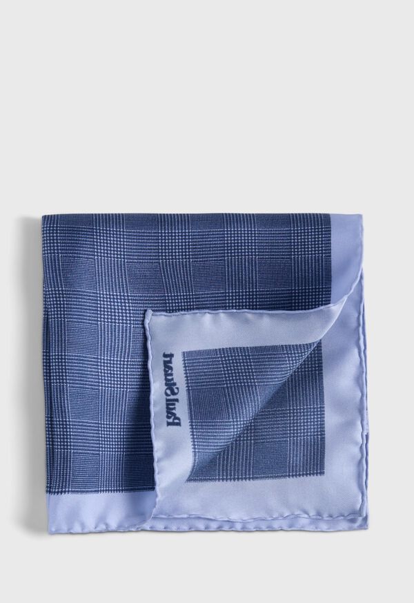 paul stuart Printed Silk Plaid Pocket Square