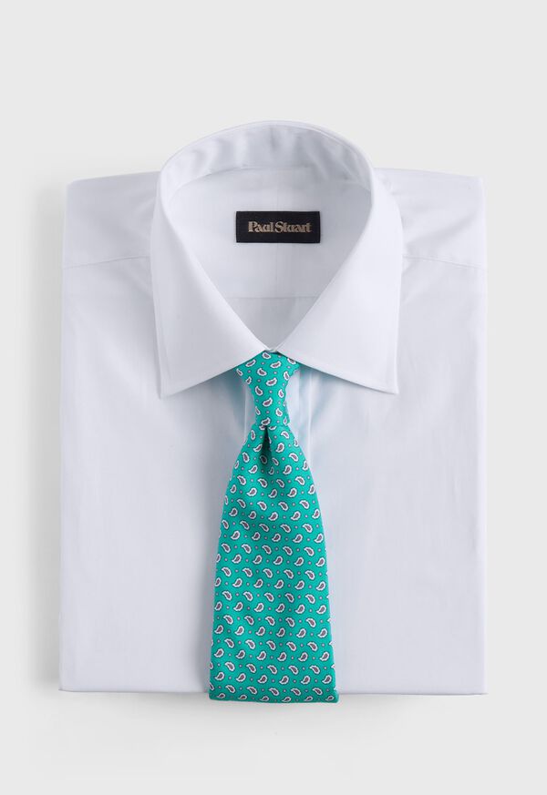 Paul Stuart Printed Silk Small Tossed Pine Tie