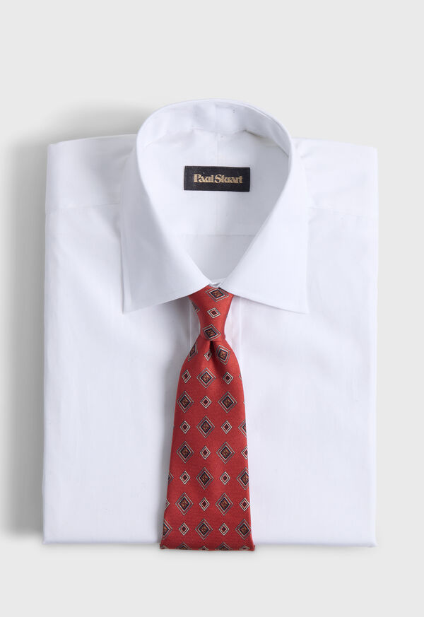 Paul Stuart Printed Silk Square Medallion Tie