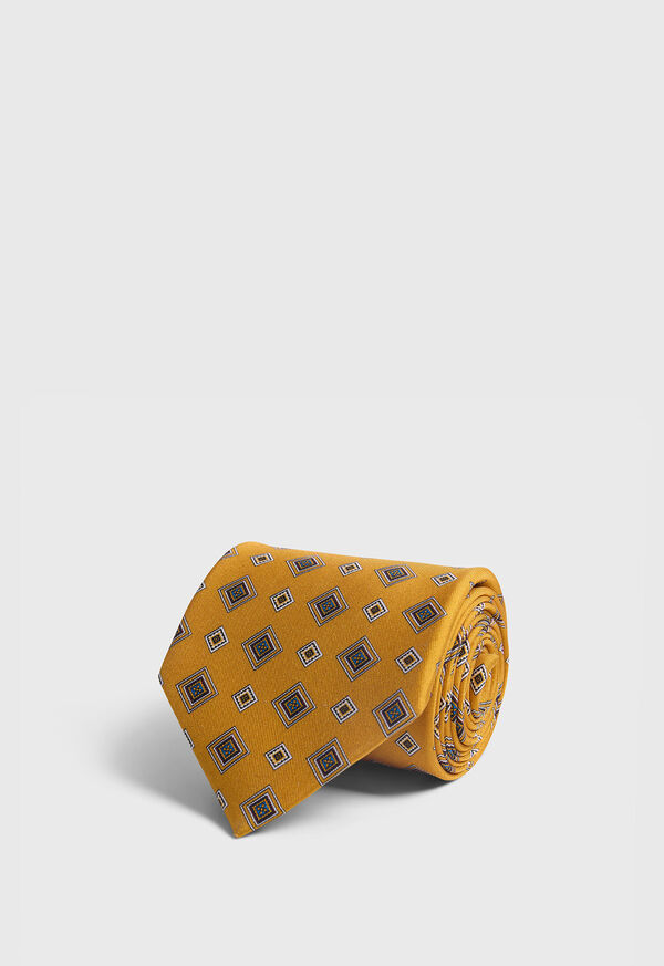 paul stuart Printed Silk Square Medallion Tie