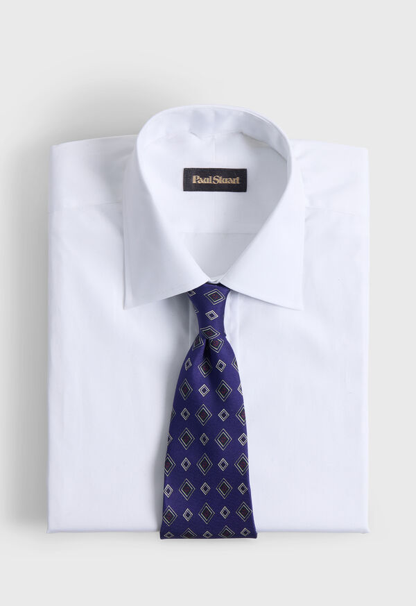 Paul Stuart Printed Silk Square Medallion Tie