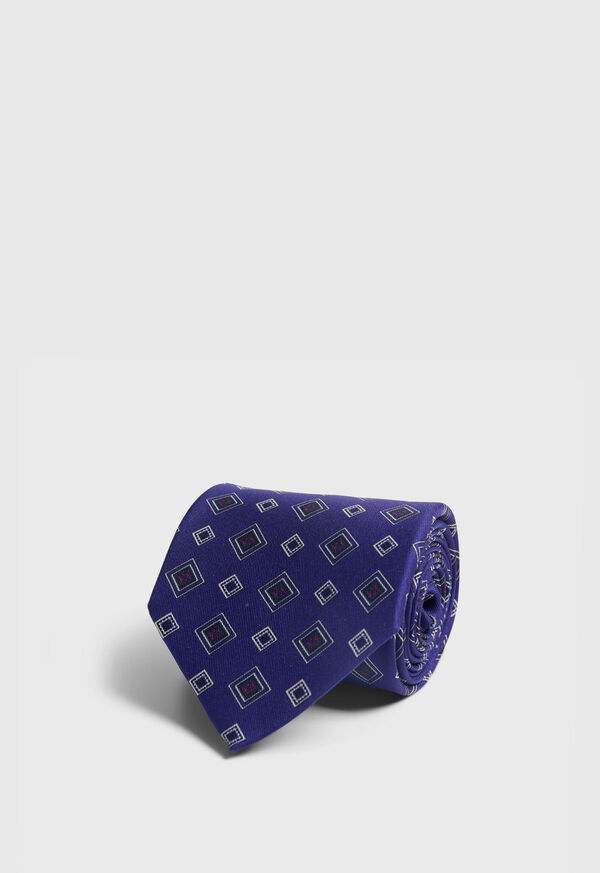 paul stuart Printed Silk Square Medallion Tie