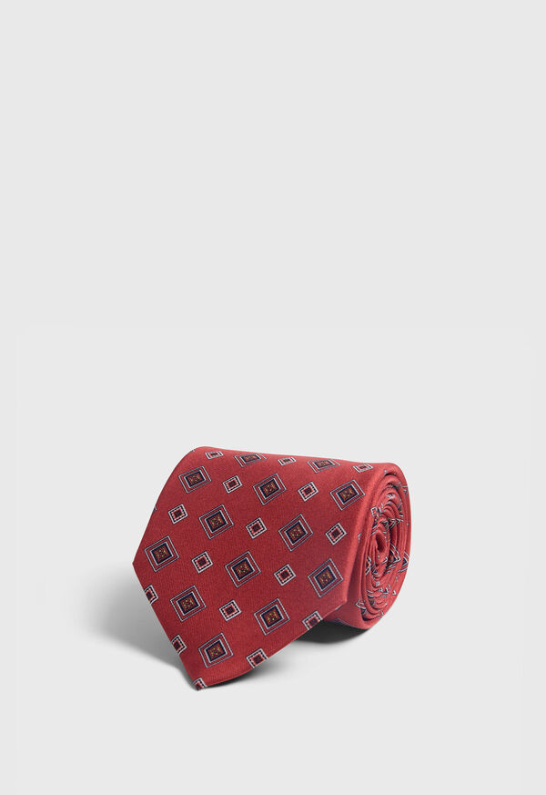 paul stuart Printed Silk Square Medallion Tie