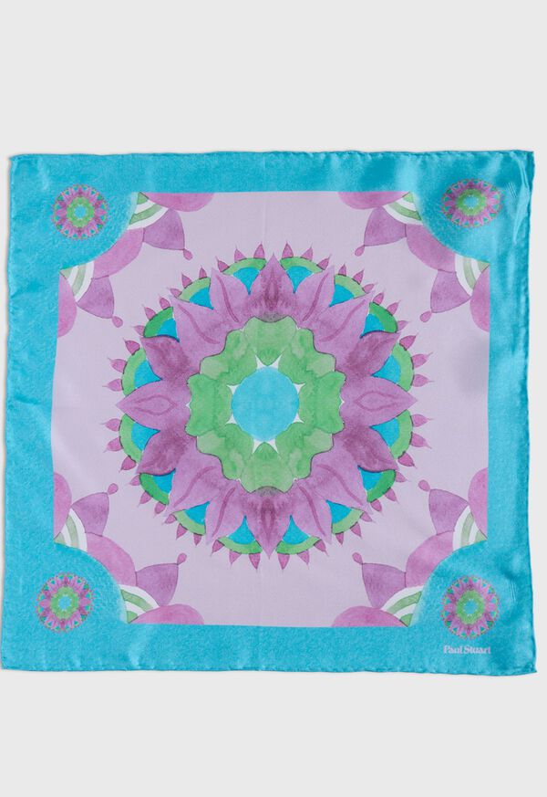 Paul Stuart Printed Silk Sunburst Pocket Square