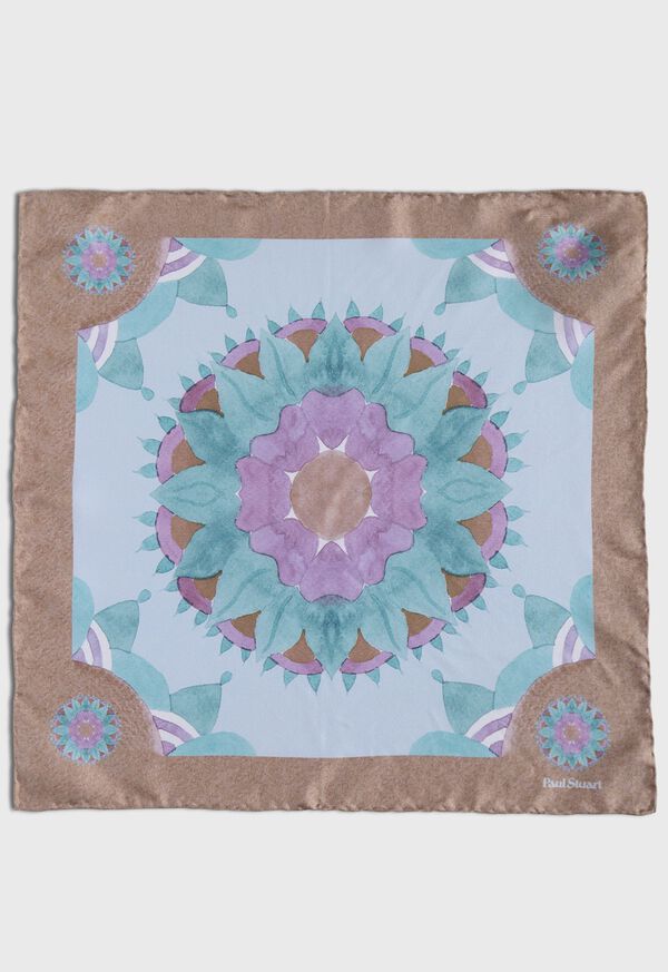Paul Stuart Printed Silk Sunburst Pocket Square