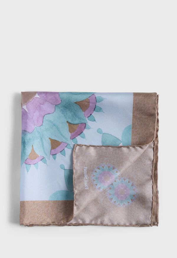 paul stuart Printed Silk Sunburst Pocket Square