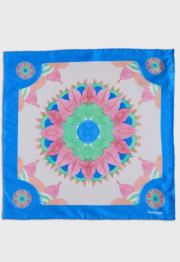 Paul Stuart Printed Silk Sunburst Pocket Square