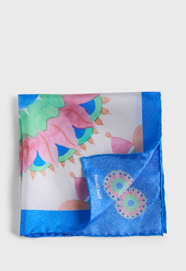 paul stuart Printed Silk Sunburst Pocket Square