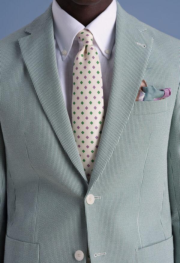 Paul Stuart Printed Silk Two Color Medallion