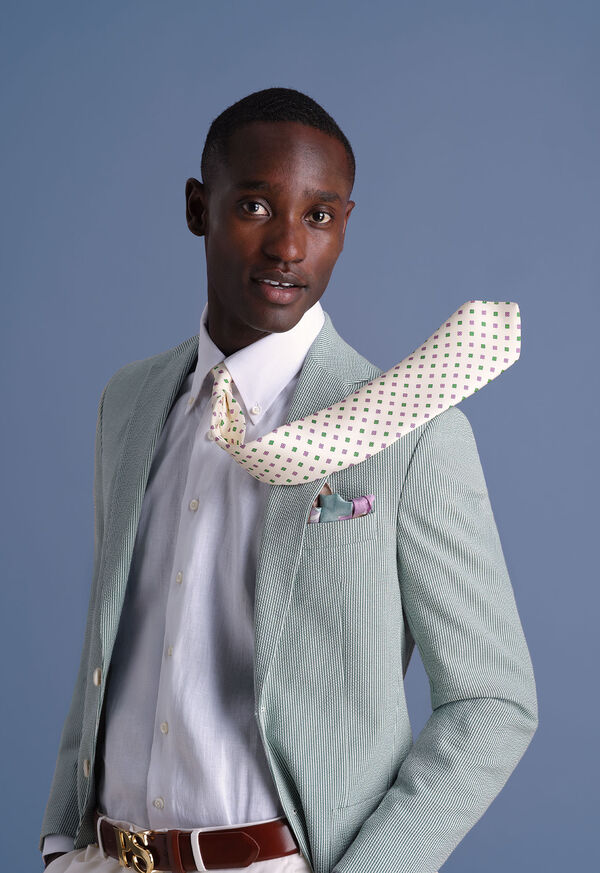 paul stuart Printed Silk Two Color Medallion