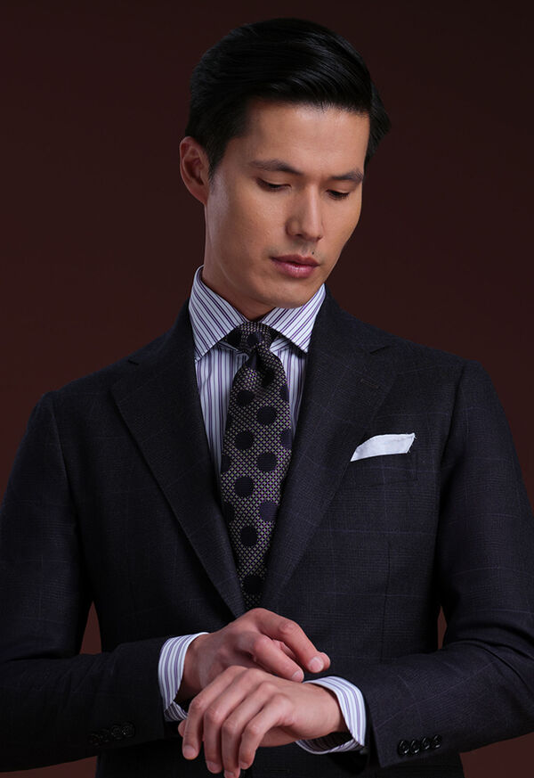 Paul Stuart Purple Narrow Stripe Dress Shirt