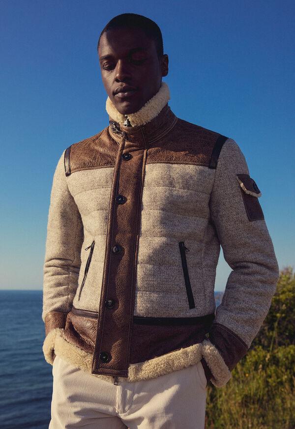 Paul Stuart Quilted Jacket With Suede & Shearling