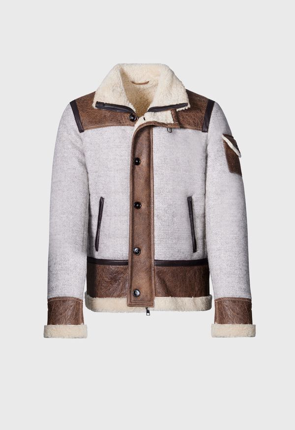 paul stuart Quilted Jacket with Suede & Shearling
