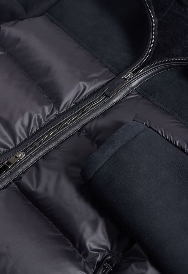 Paul Stuart Quilted Puffer With Shearling