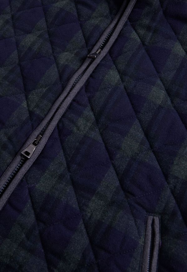 Paul Stuart Quilted Wool Plaid Vest