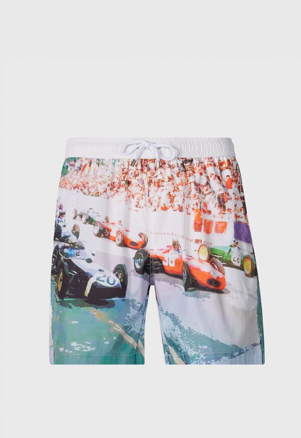 paul stuart Racing Car Swim Trunk