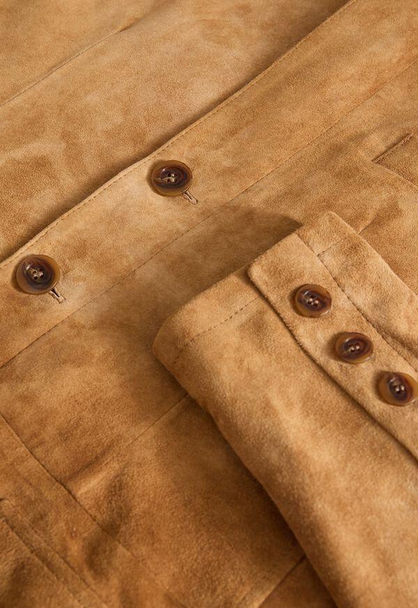 Paul Stuart Raw Edge Distressed Suede Jacket