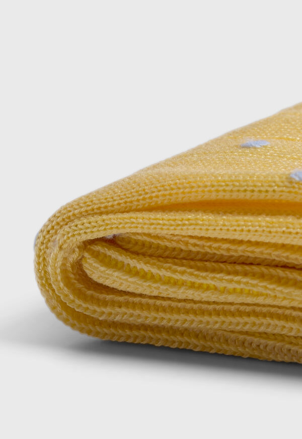 Paul Stuart Ribbed Cotton Dot Dress Sock