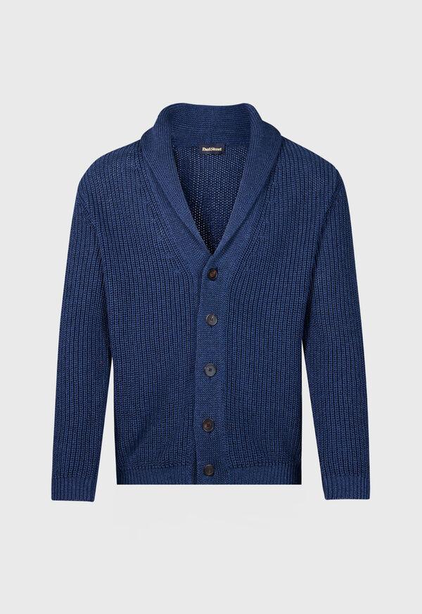 paul stuart Ribbed Shawl Collar Cardigan