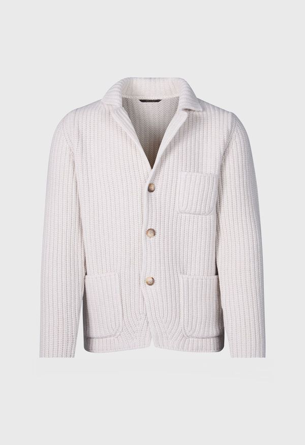 paul stuart Ribbed Sweater Jacket
