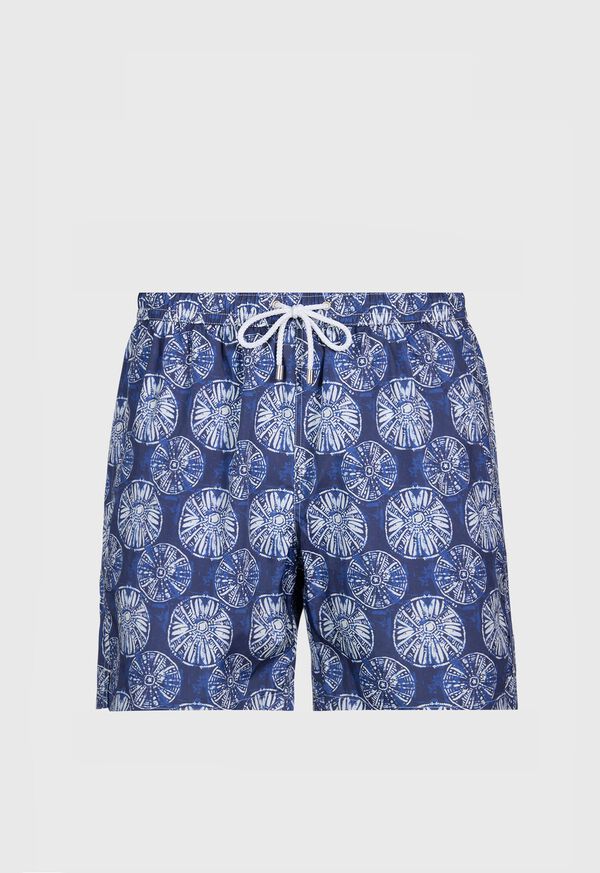 paul stuart Sand Dollar Batik Print Swim Trunk