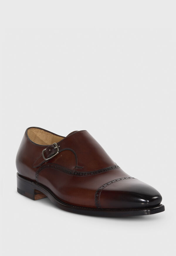 Paul Stuart Sean Leather Cap Toe Monk Strap