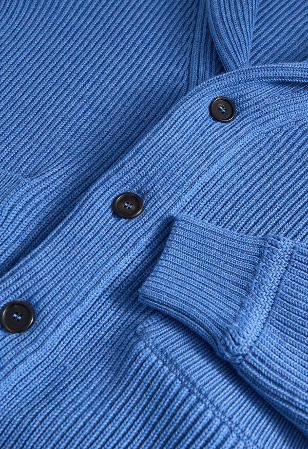 Paul Stuart Shawl Collar Ribbed Cardigan