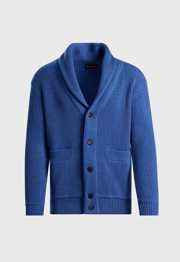 paul stuart Shawl Collar Ribbed Cardigan