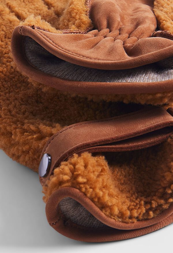 Paul Stuart Shearling And Leather Gloves