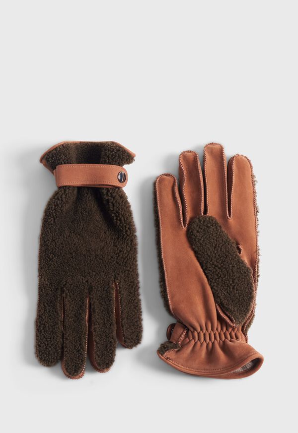 paul stuart Shearling and Leather Gloves