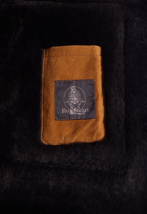 Paul Stuart Shearling Coat With Trim