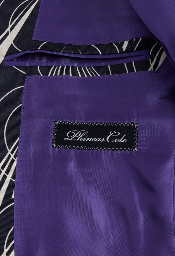 Paul Stuart Silk Deco Printed Dinner Jacket