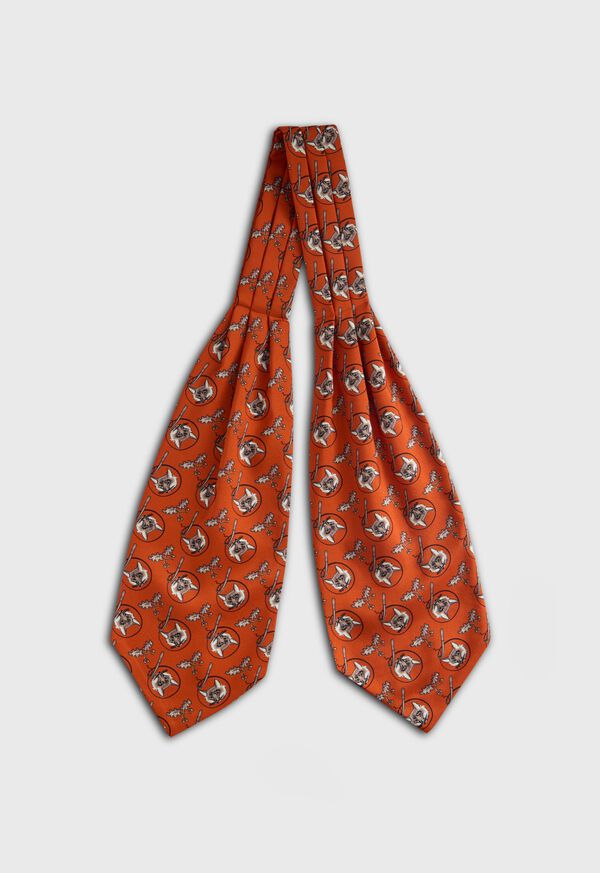 Paul Stuart Silk Fox Print Ascot