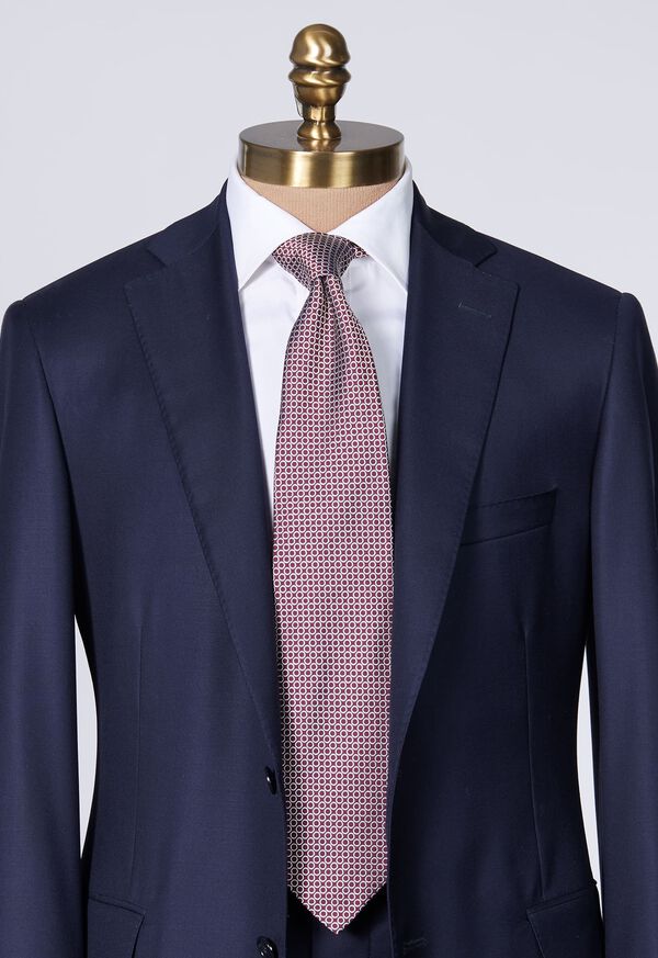 Paul Stuart Silk Jacquard Deco Rings Tie