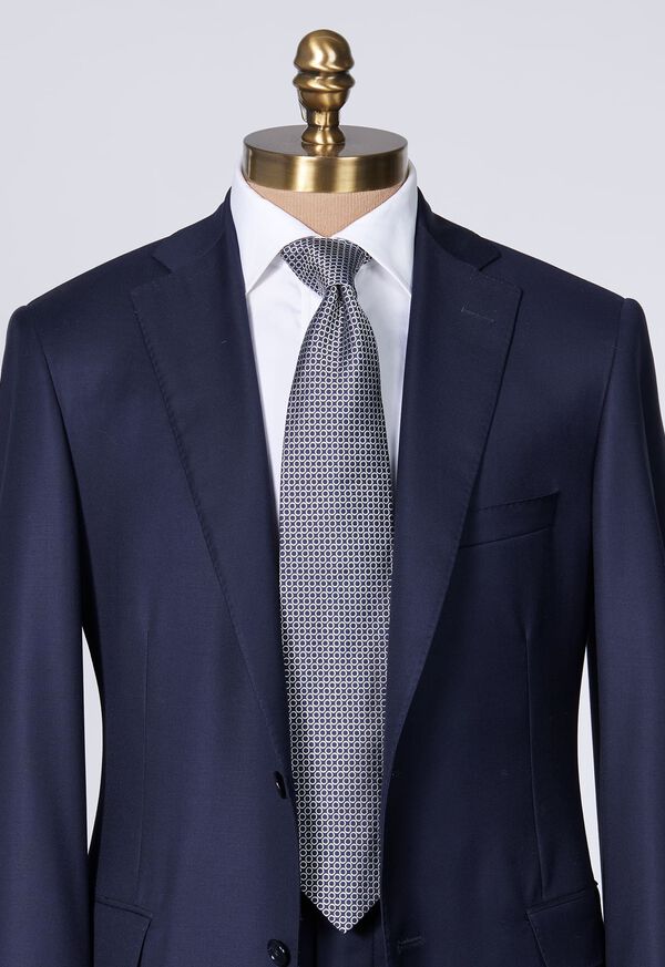 Paul Stuart Silk Jacquard Deco Rings Tie