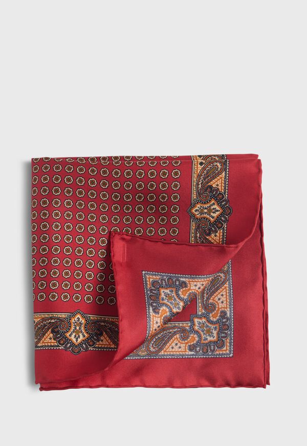 paul stuart Silk Medallion Paisley Pocket Square