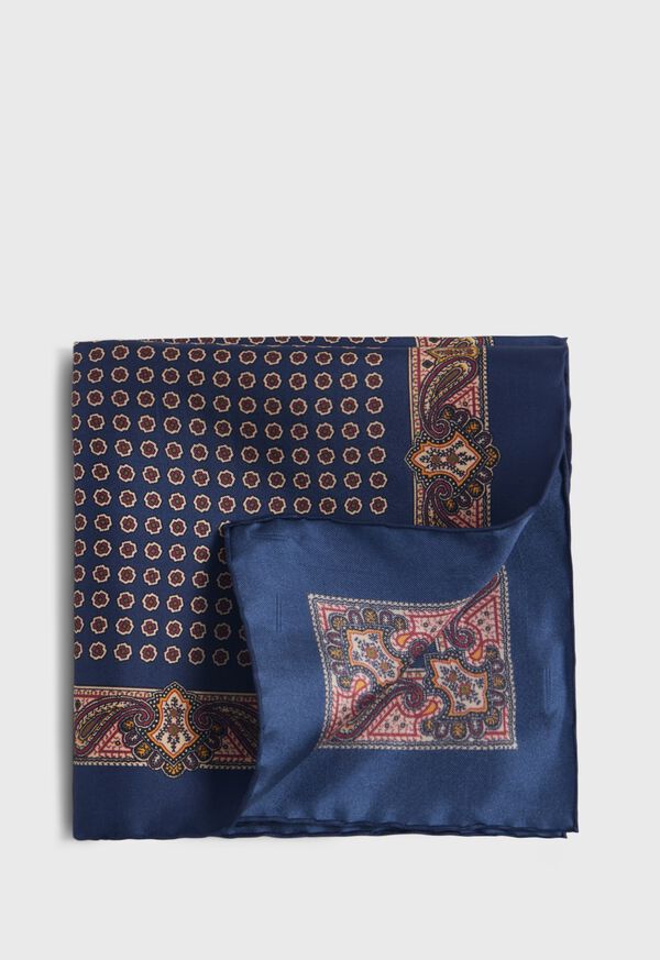 paul stuart Silk Medallion Paisley Pocket Square