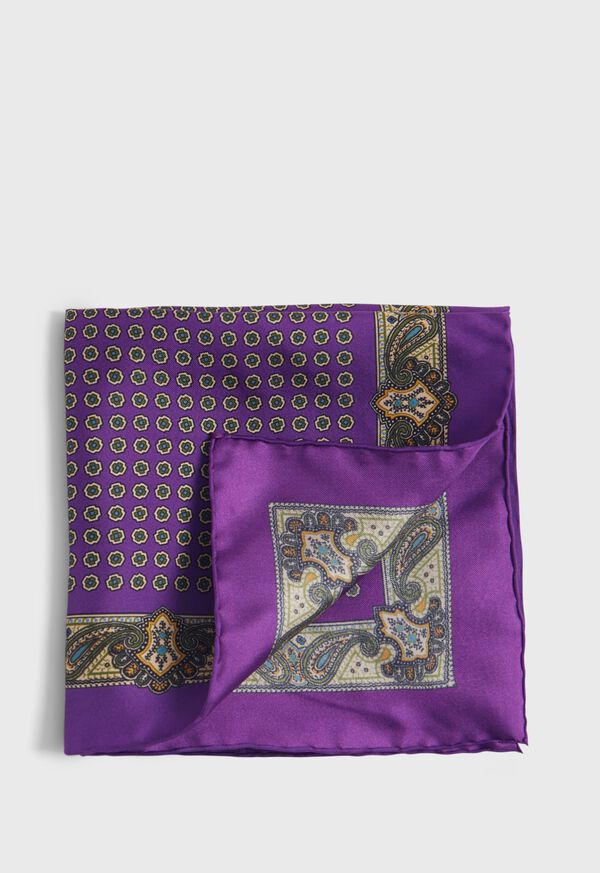 paul stuart Silk Medallion Paisley Pocket Square