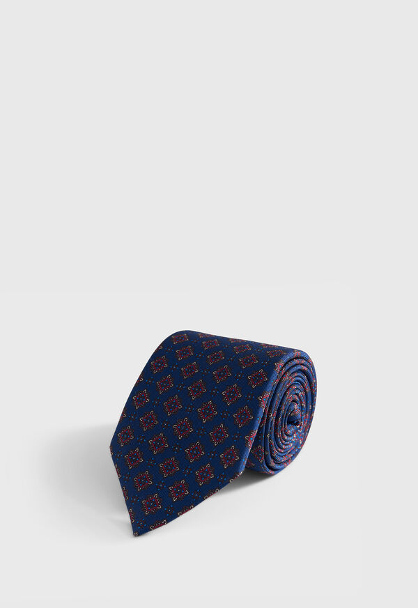 paul stuart Silk Medallion Print Tie
