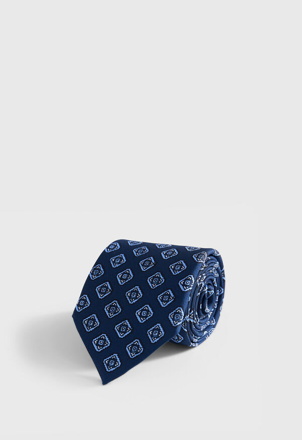 paul stuart Silk Medallion Print Tie