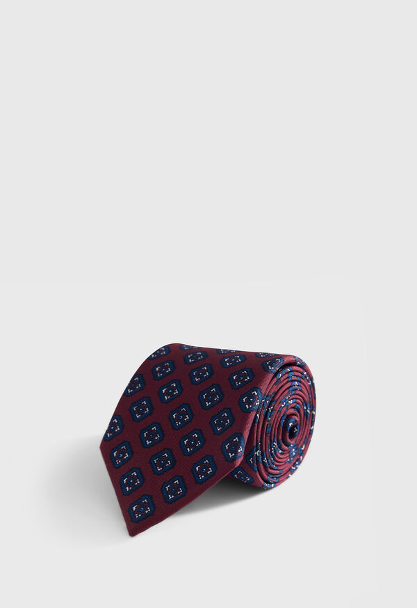paul stuart Silk Medallion Print Tie