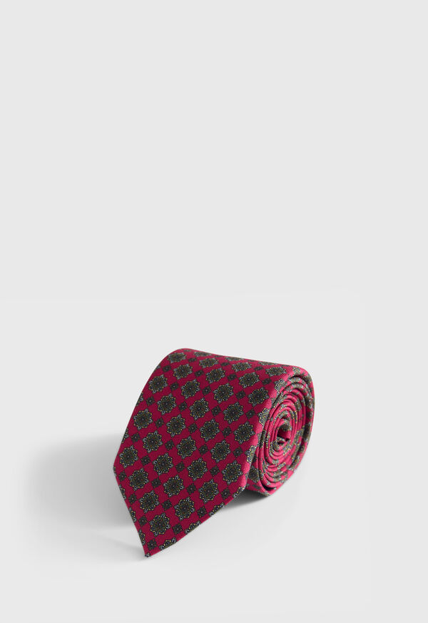 paul stuart Silk Medallion Print Tie