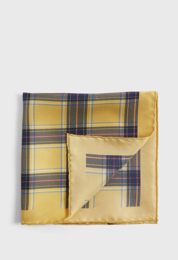 paul stuart Silk Plaid Print Pocket Square