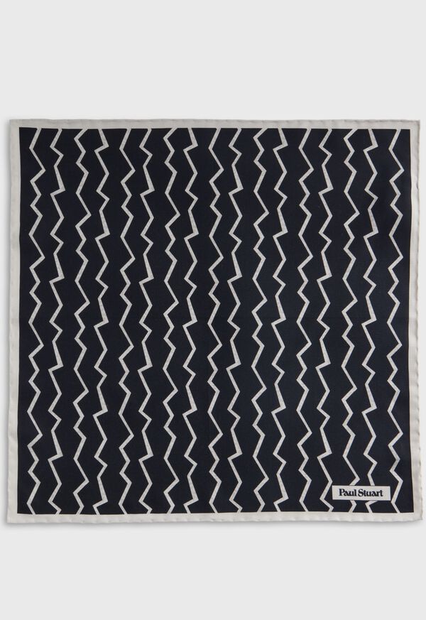 Paul Stuart Silk Printed Geometric Pocket Square