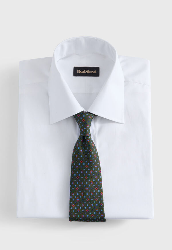 Paul Stuart Silk Printed Micro Medallion Tie